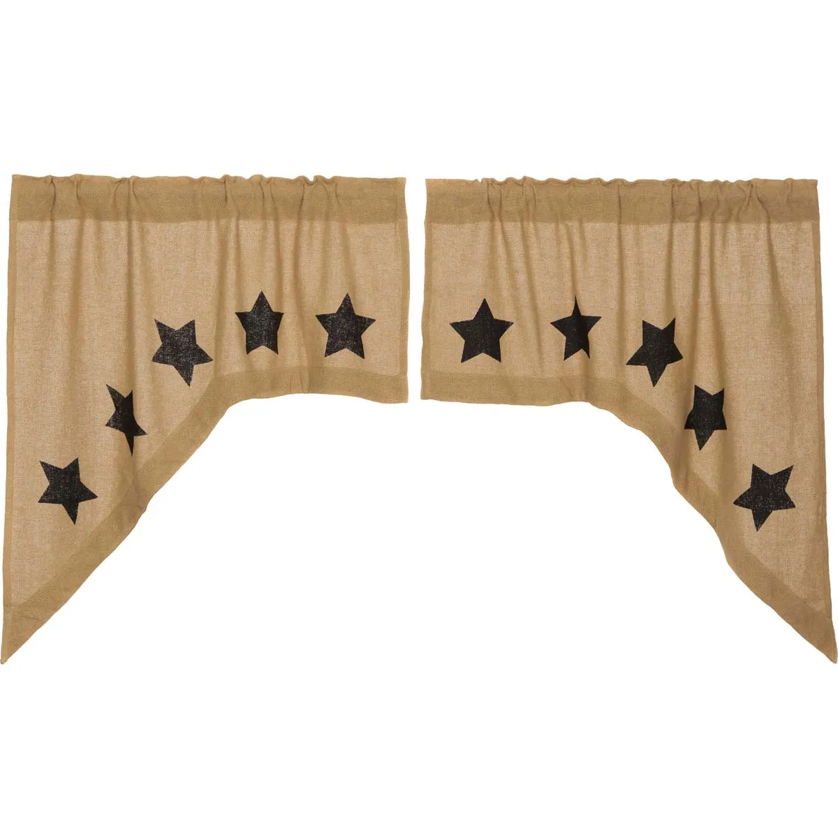 Burlap w/ Stencil Stars Swag Set of 2