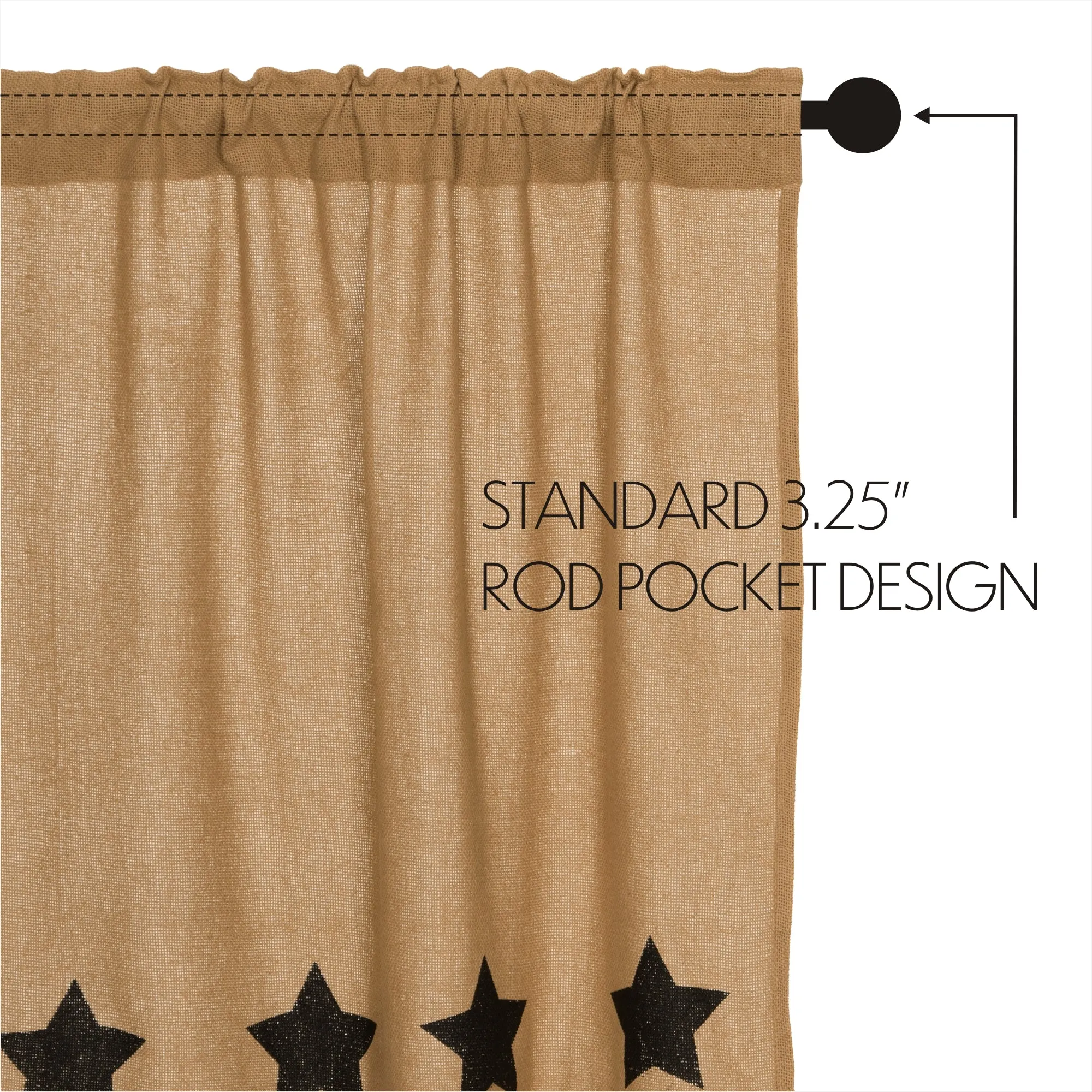 Burlap w/ Stencil Stars Swag Set of 2