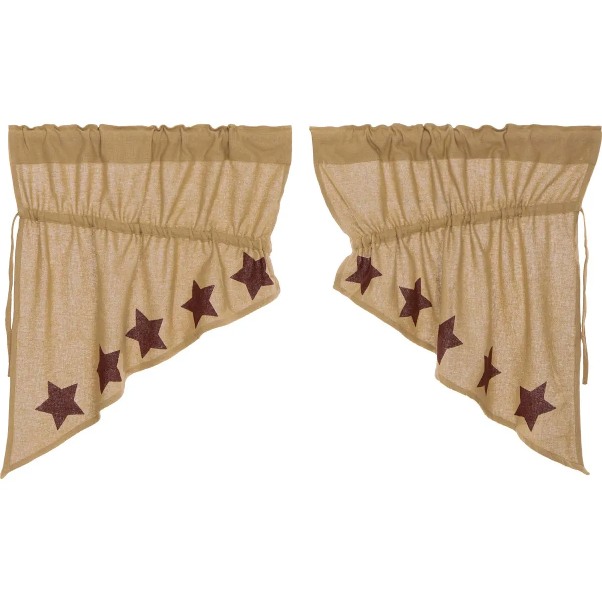 Burlap w/ Stencil Stars Swag Set of 2