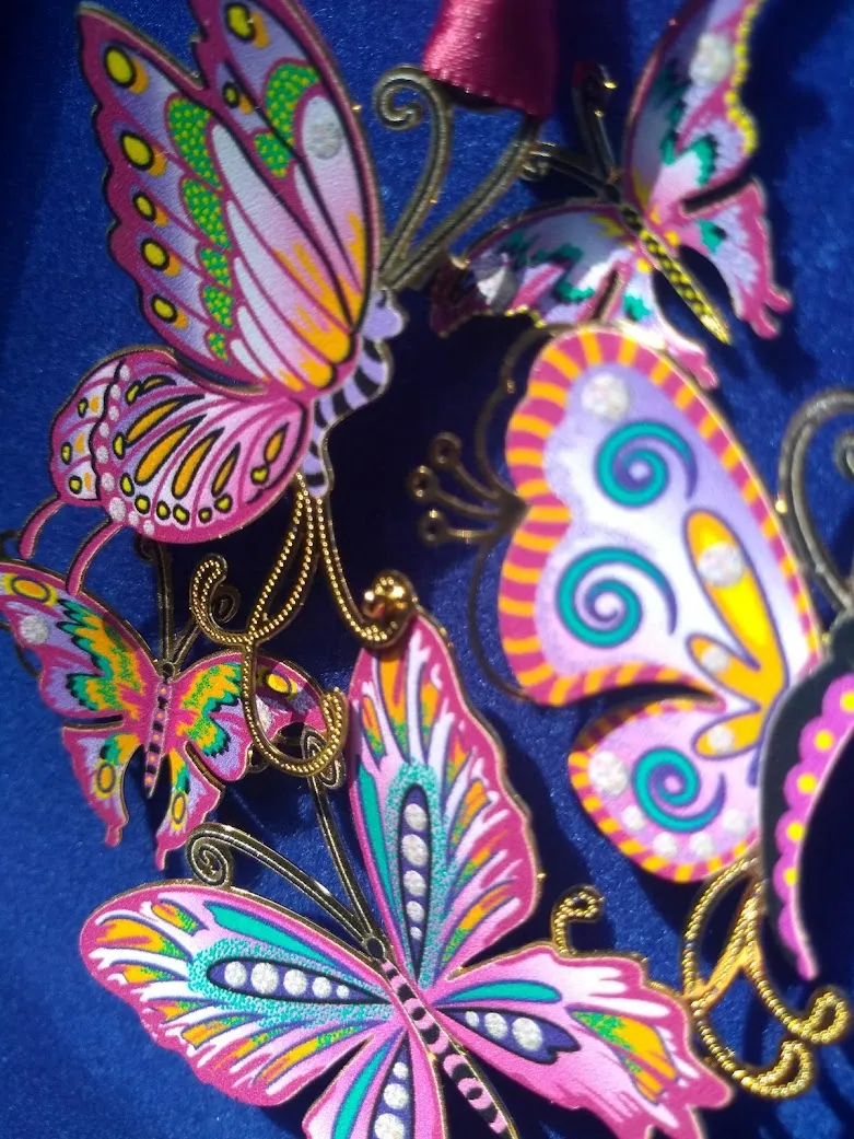 Butterfly Collage Brass Ornament