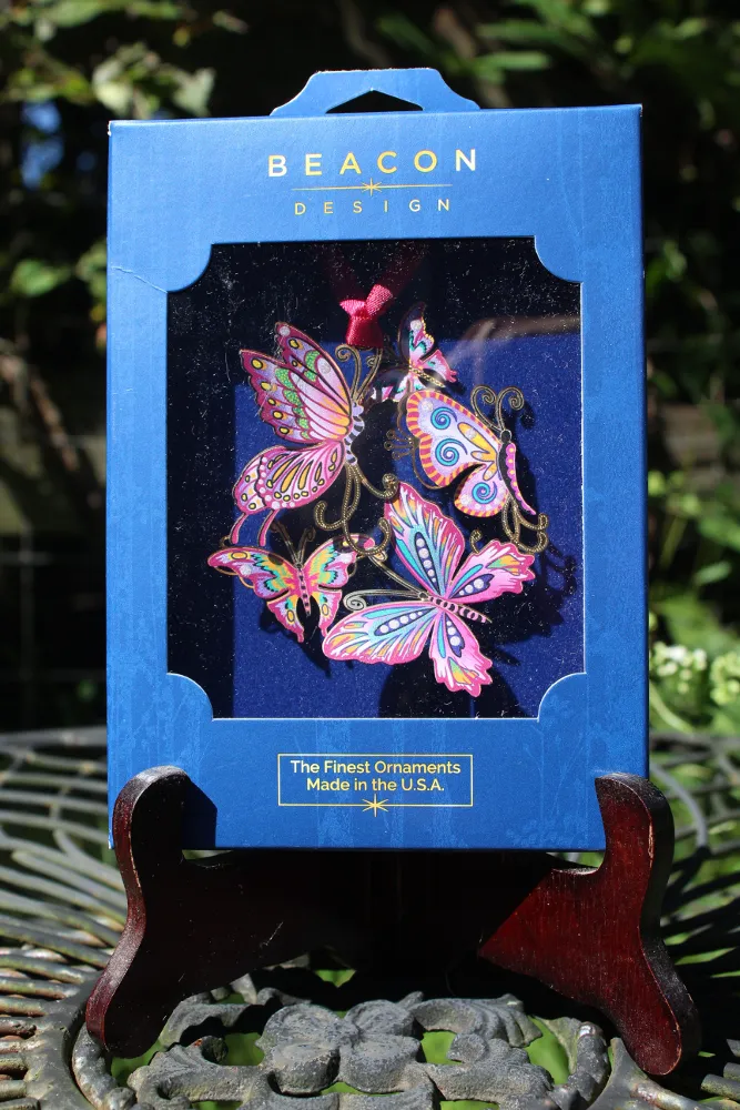 Butterfly Collage Brass Ornament