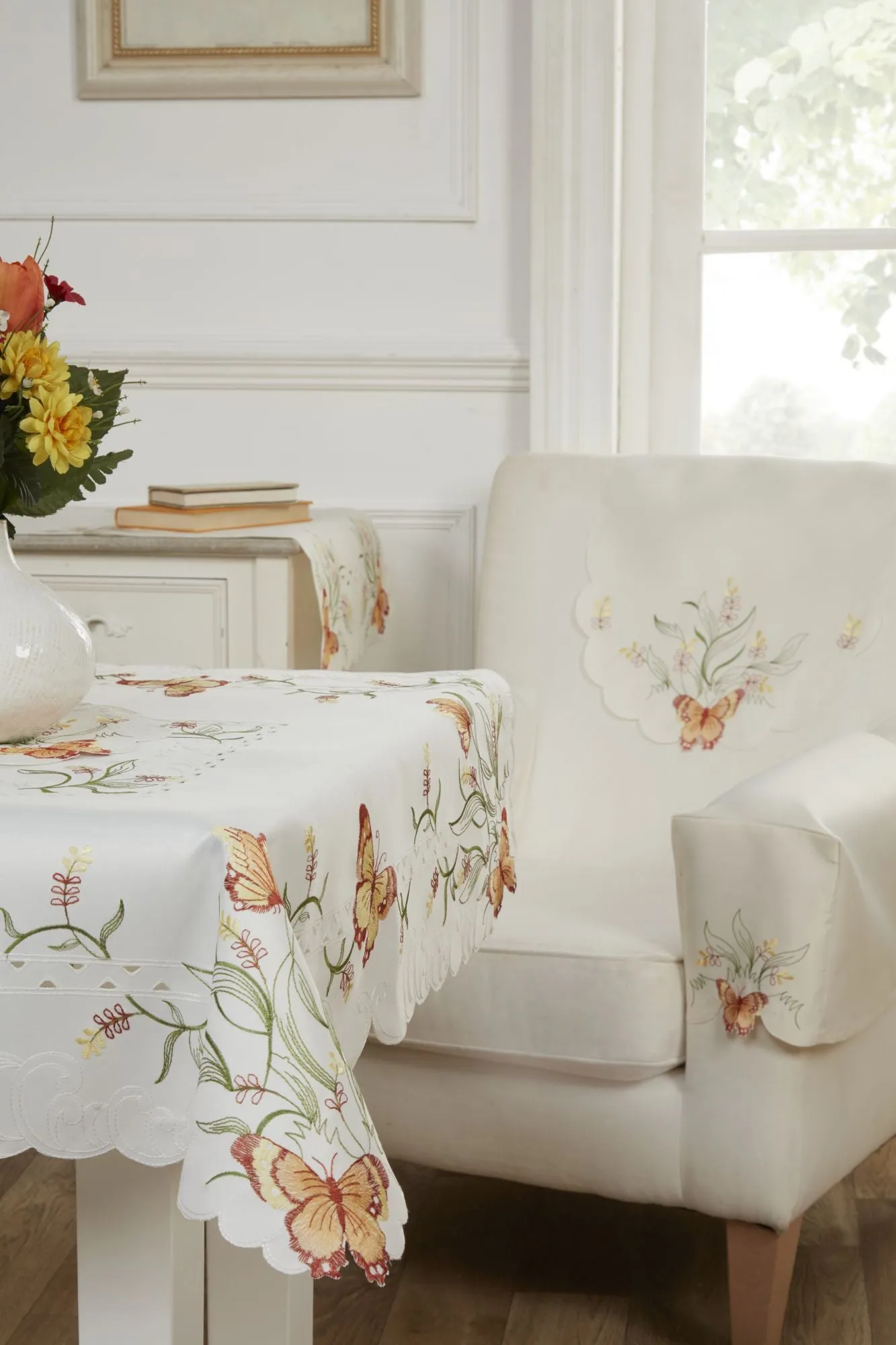 Butterfly Embroidered Table Runner