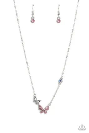Can’t BUTTERFLY Me Love - Pink Necklace