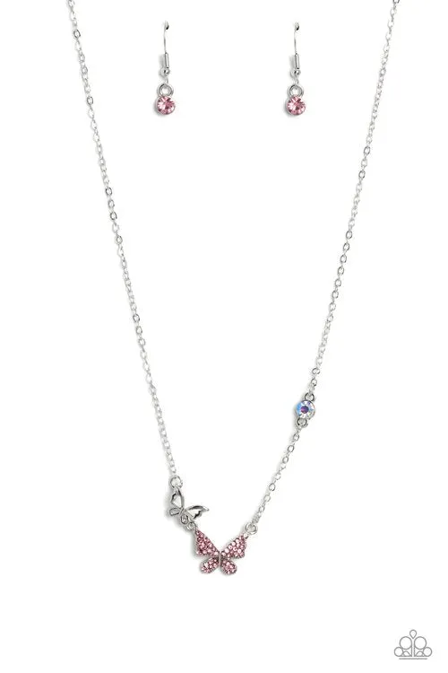 Can’t BUTTERFLY Me Love - Pink Necklace