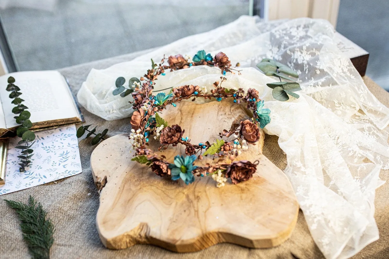 Cherry Blossom Flower Hair Garland Wedding Hair Flowers Head Wreath Flower Crown Cherry Blossoms Pink White Bridal Wreath Fairy Wreath Magaela