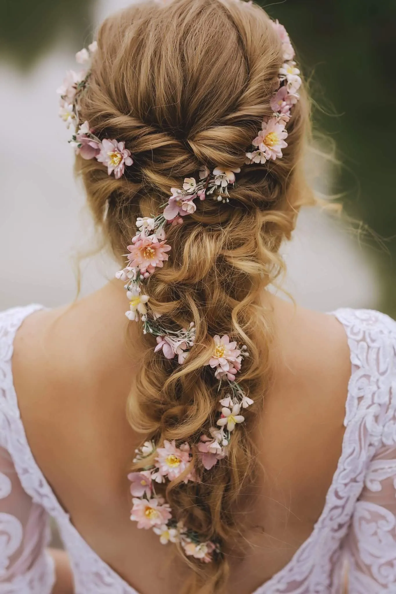 Cherry Blossom Flower Hair Garland Wedding Hair Flowers Head Wreath Flower Crown Cherry Blossoms Pink White Bridal Wreath Fairy Wreath Magaela
