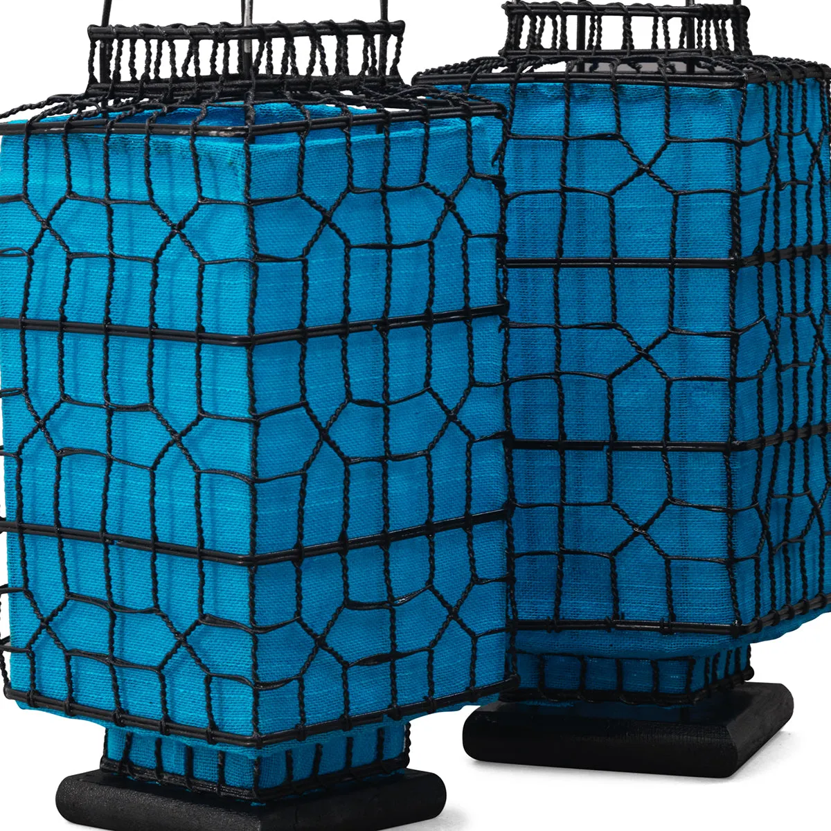 Chinese Lantern, Tall Blue Rectangular
