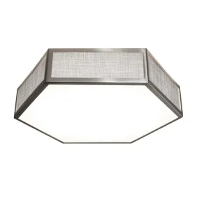 Clara 16 in. LED Flush Mount Light Selectable CCT Satin Nickel Finish Grey & White Shade