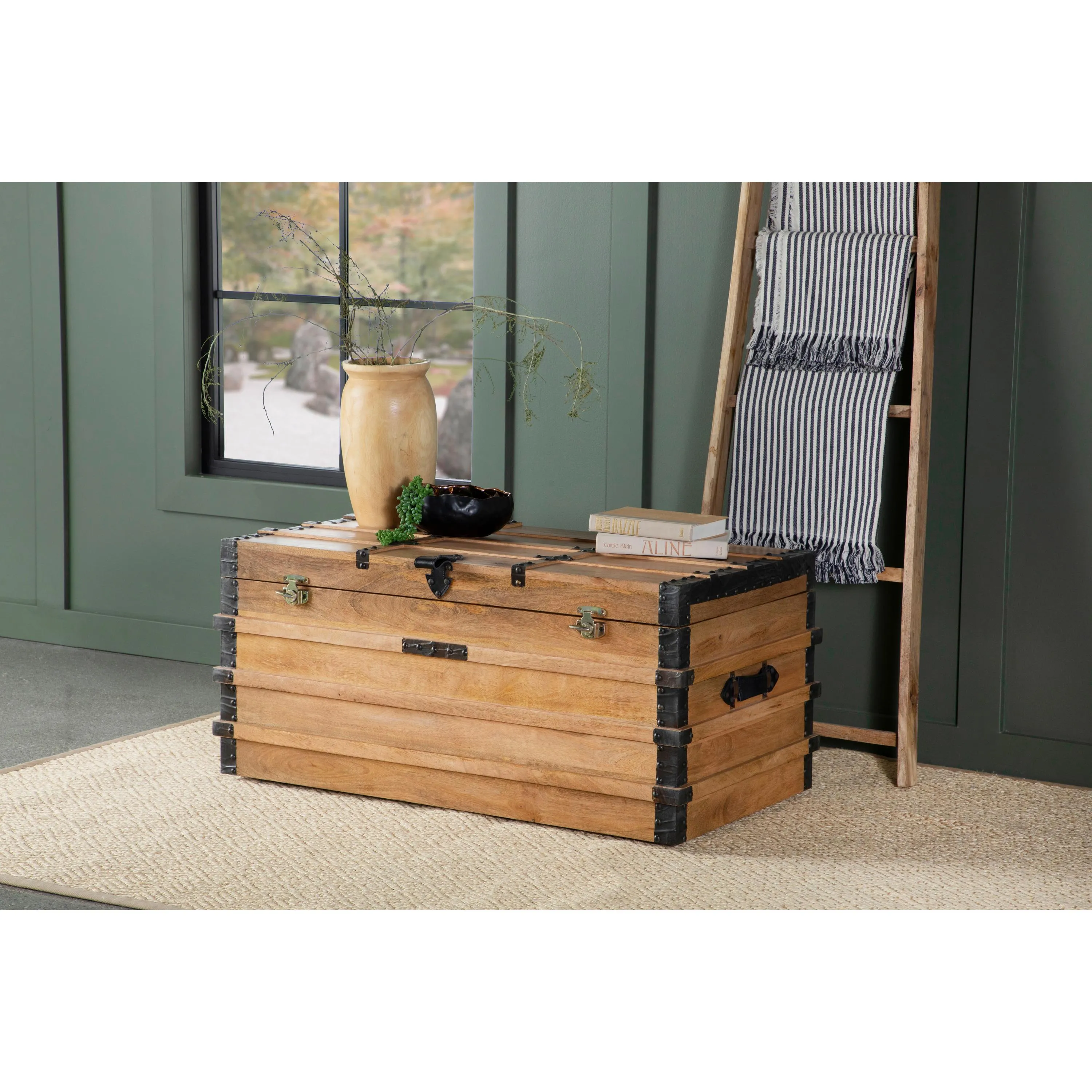 Coaster Furniture Simmons 959553 Rectangular Storage Trunk - Natural/Black