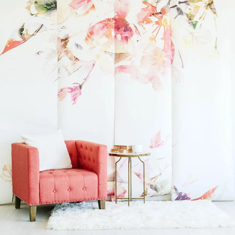 Contemporary Spring Floral Wallpaper Mural