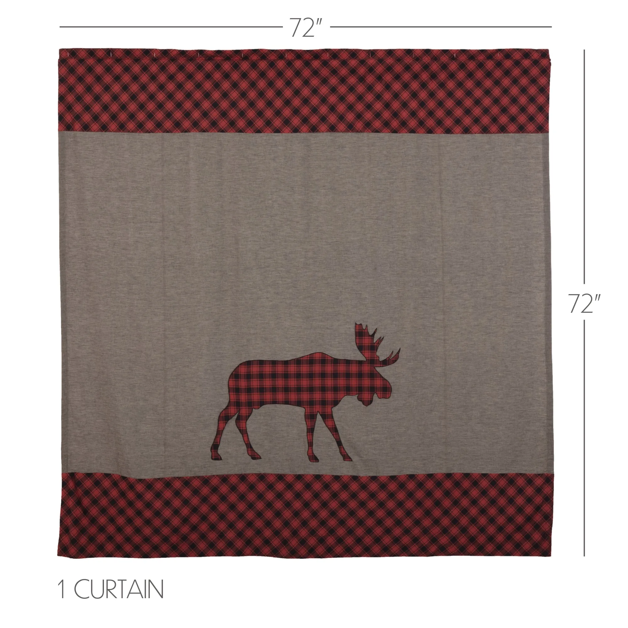 Cumberland Moose Applique Shower Curtain 72x72