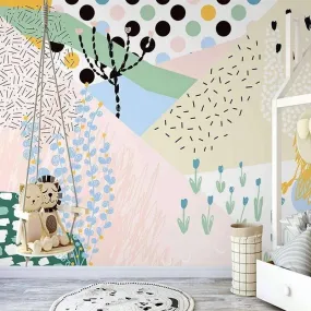 Custom Wallpaper Fresh Abstract Art Mural for Kids' Room (㎡)