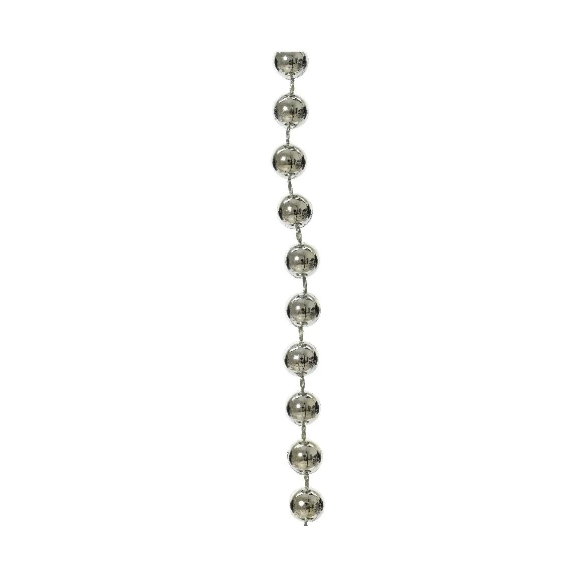 Decoris 10m Silver Plastic Bead Christmas Garland
