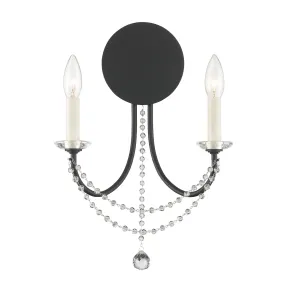 Delilah 2 Light Matte Black Sconce