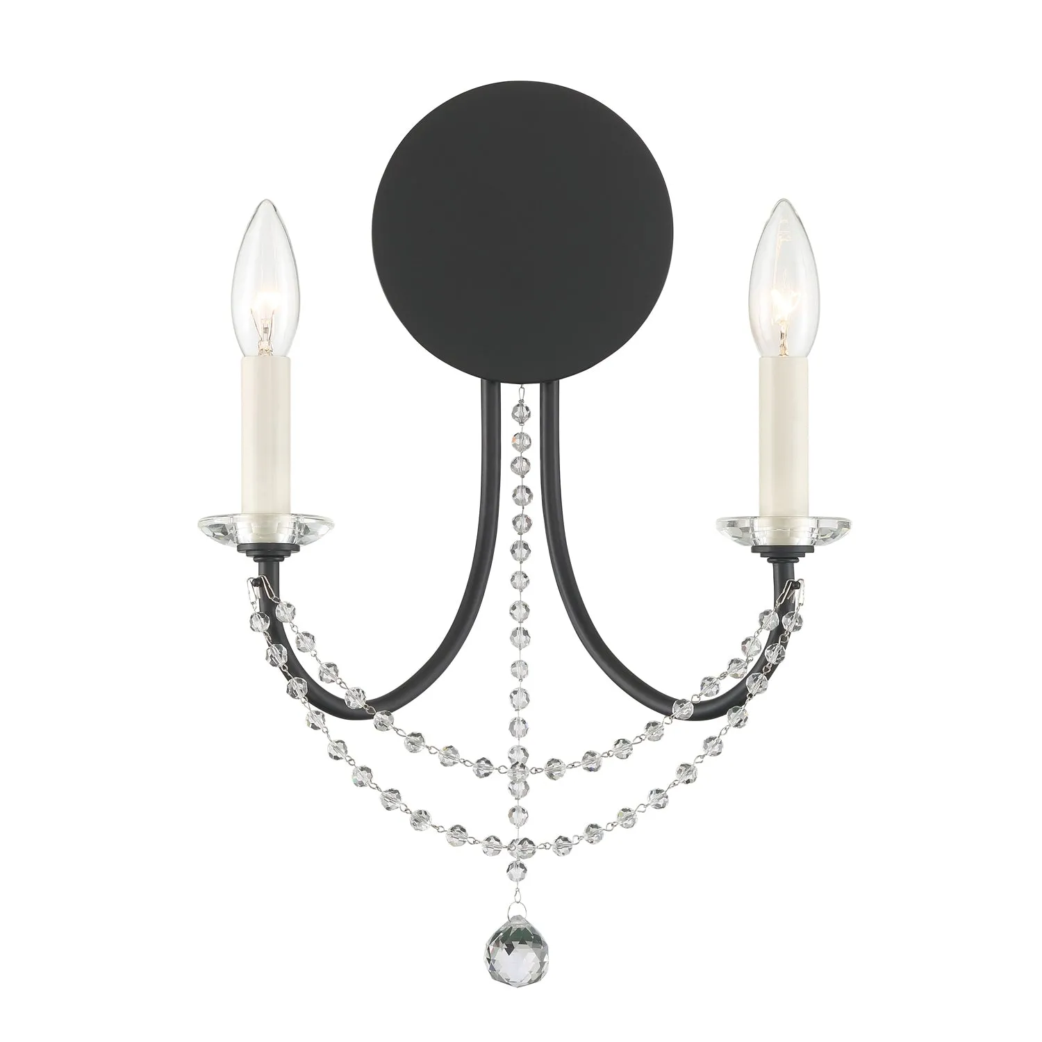 Delilah 2 Light Matte Black Sconce