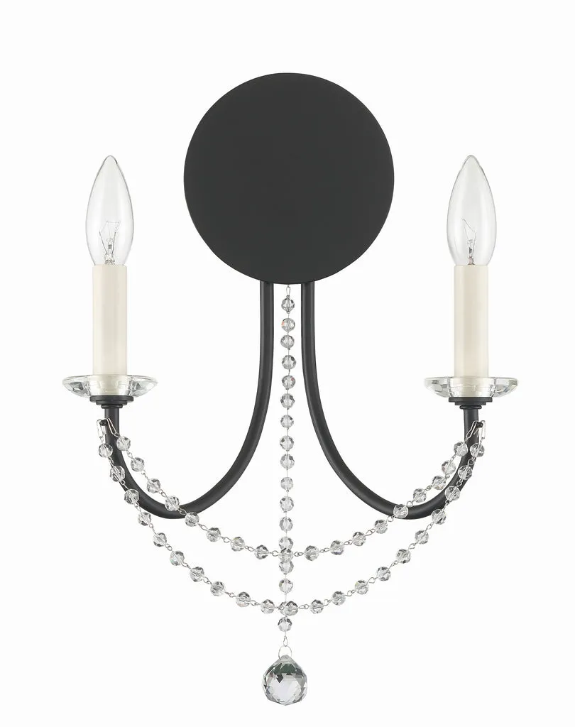 Delilah 2 Light Matte Black Sconce