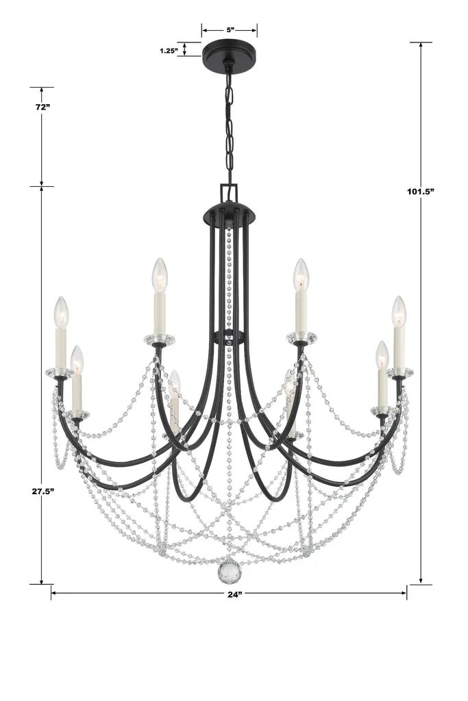 Delilah 6 Light Matte Black Chandelier
