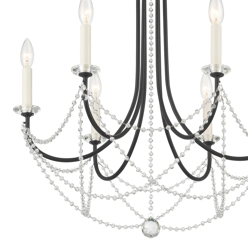 Delilah 6 Light Matte Black Chandelier