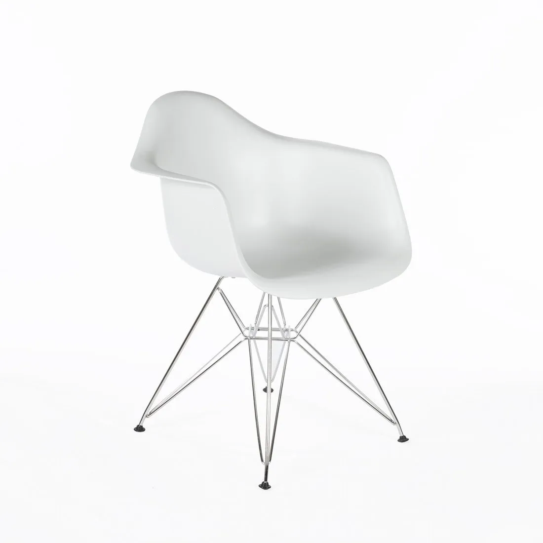 Eiffel Armchair Chrome Wire Dowell Legs Dining Arm Chair White DAR