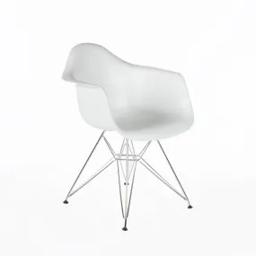 Eiffel Armchair Chrome Wire Dowell Legs Dining Arm Chair White DAR
