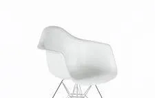Eiffel Chrome Wire Dowell Legs Dining ArmChair White DAR Set of 2