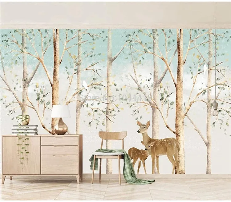 Elk Deer Forest Wall Murals Wallpaper