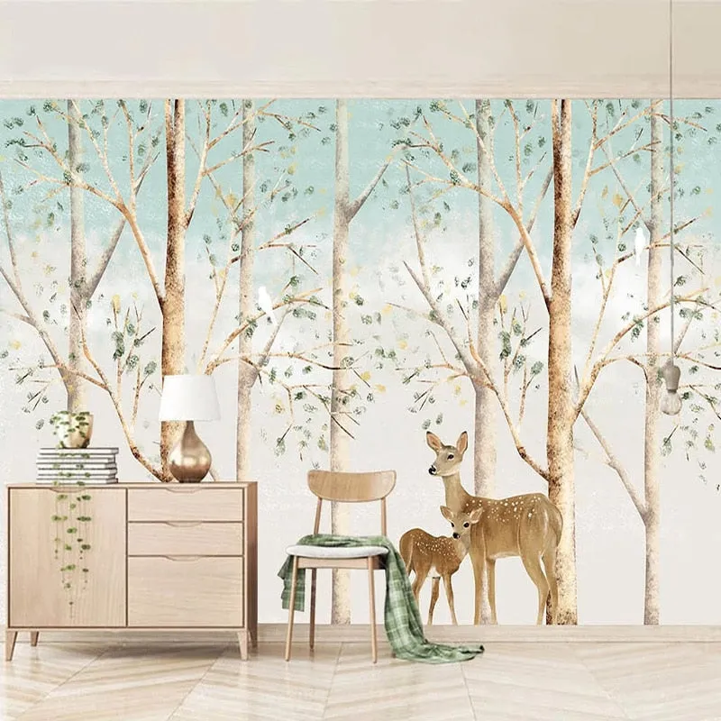 Elk Deer Forest Wall Murals Wallpaper