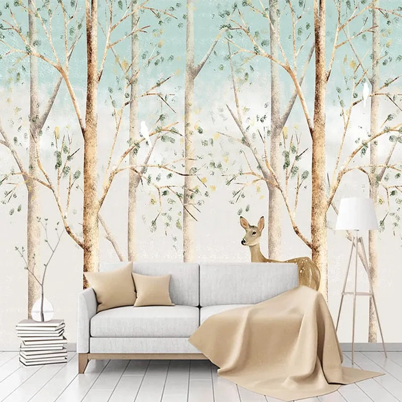 Elk Deer Forest Wall Murals Wallpaper