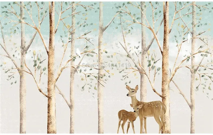Elk Deer Forest Wall Murals Wallpaper