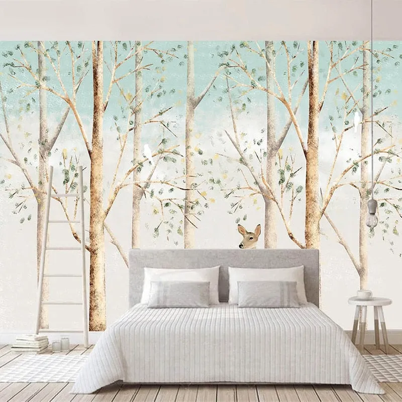 Elk Deer Forest Wall Murals Wallpaper