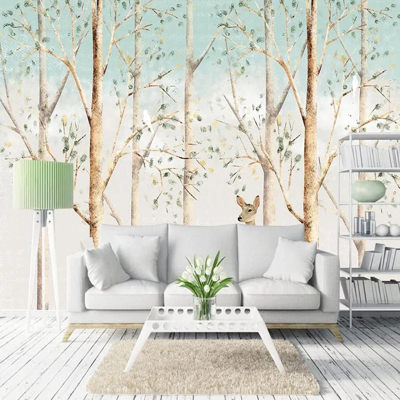 Elk Deer Forest Wall Murals Wallpaper