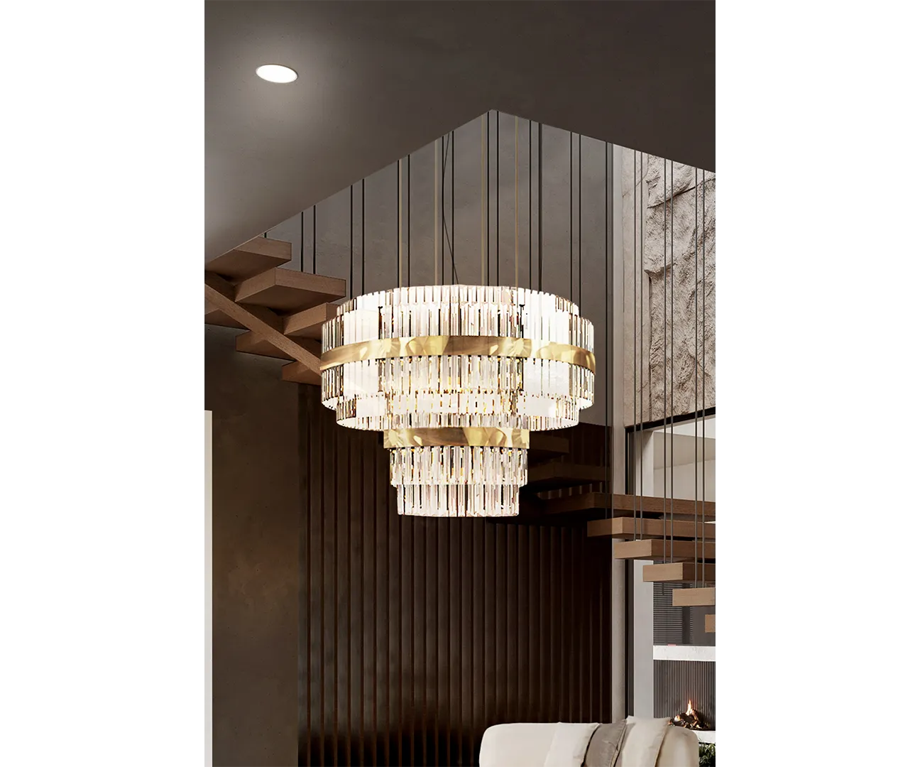 Elsie Round Chandelier: Crystal Glass Luxury for Opulent Interiors