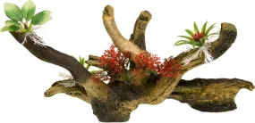 Exotic Environments Tree Branch With Foliage Resin Aquatics Decoration - Green/Brown - Small
