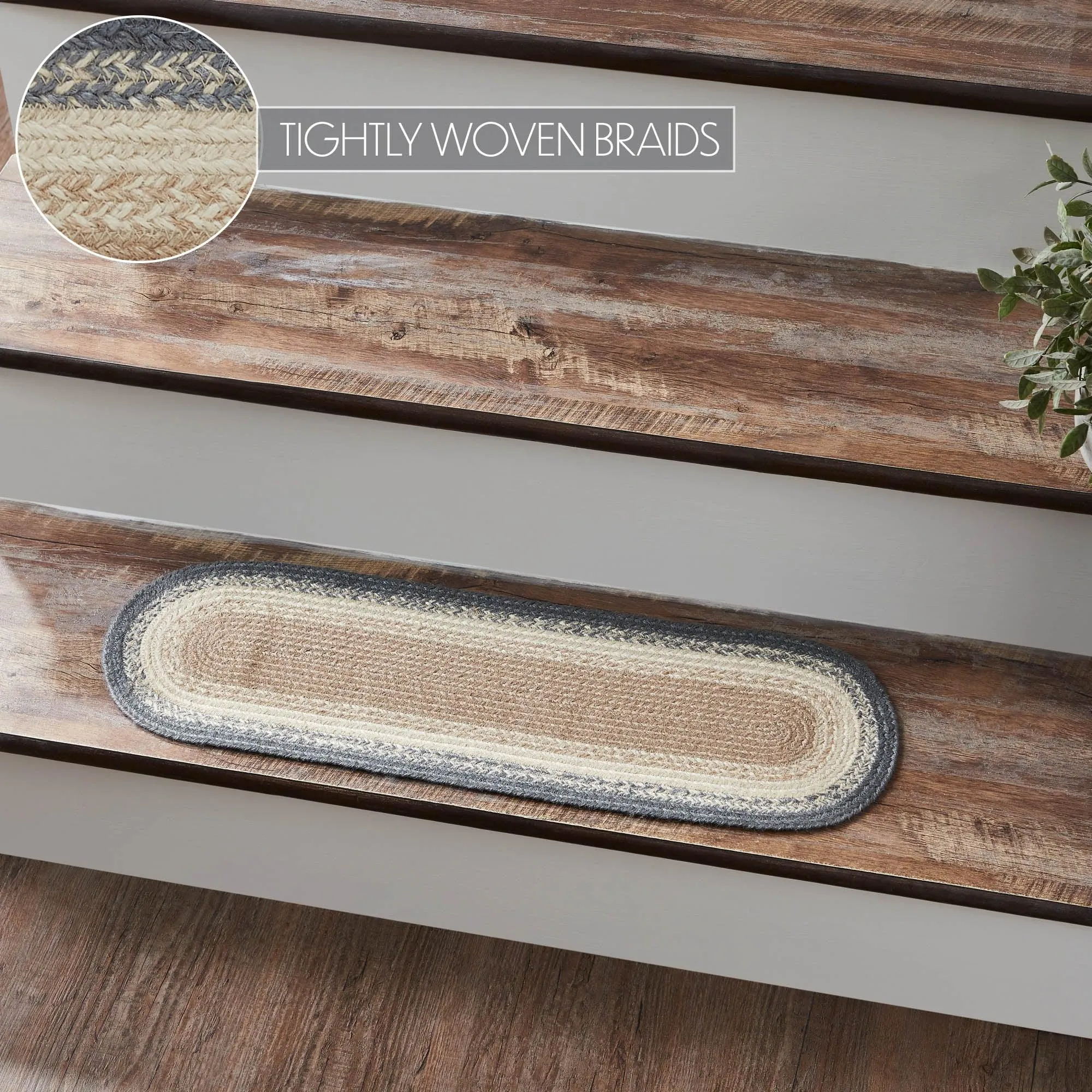 Finders Keepers Jute Stair Tread Oval Latex 8.5x27