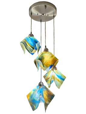 Flame Four-Pendant Rain Chandelier