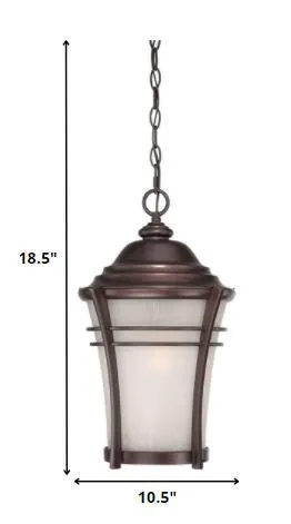 Frosted Glass Bronze Lantern Hanging Light By Homeroots