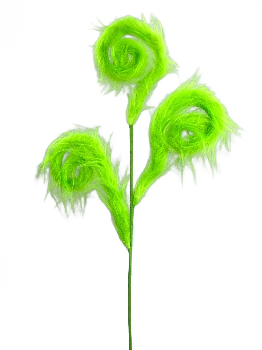 Furry Green Spiral Curly Spray - 30"