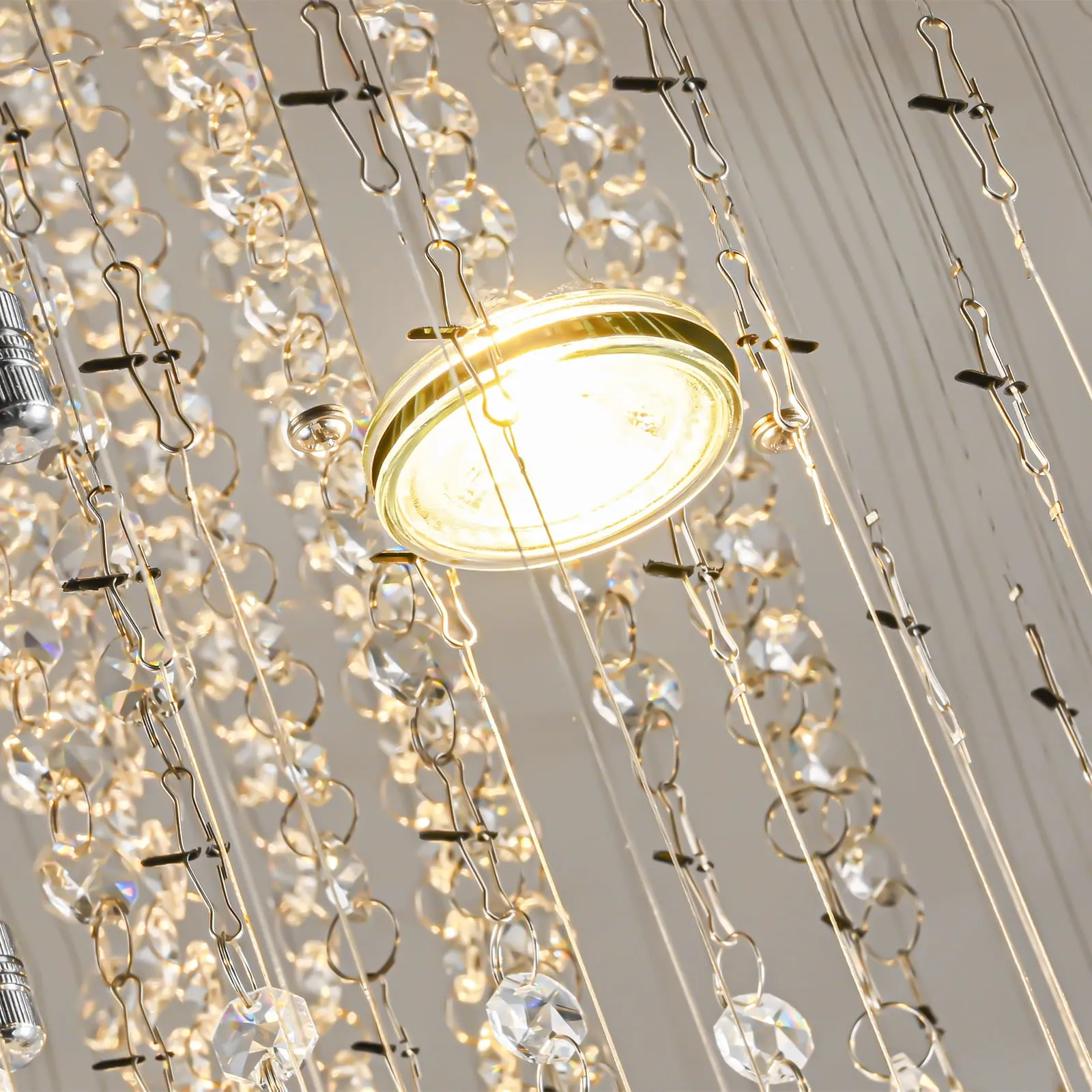 Glowlings 10-Light 98"H Luxury Double Spiral Raindrop Crystal Foyer Chandelier For High Ceilings