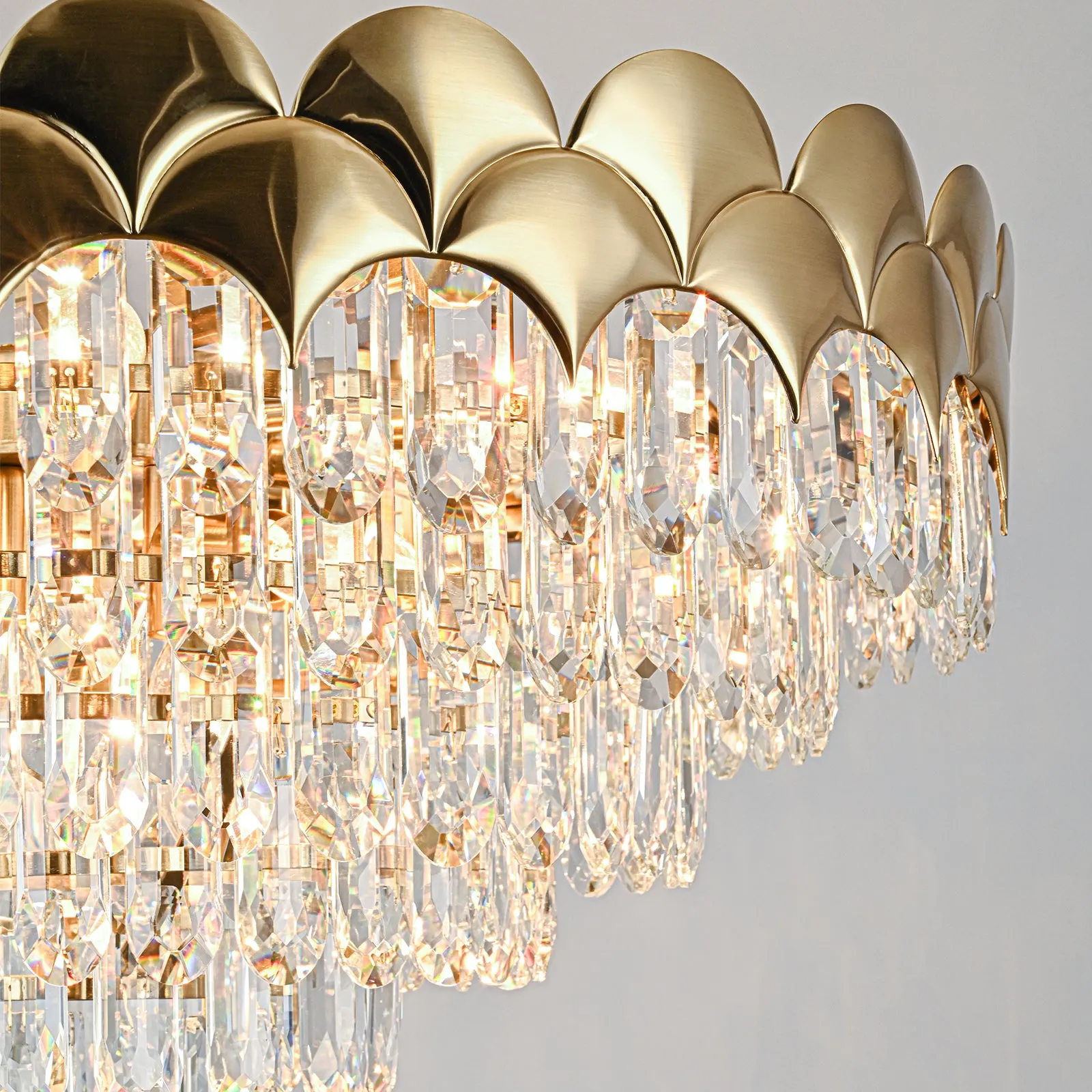 Glowlings 8-Light 24"Wide Luxury Round 6-Tiered Crystal Chandelier For Living Room
