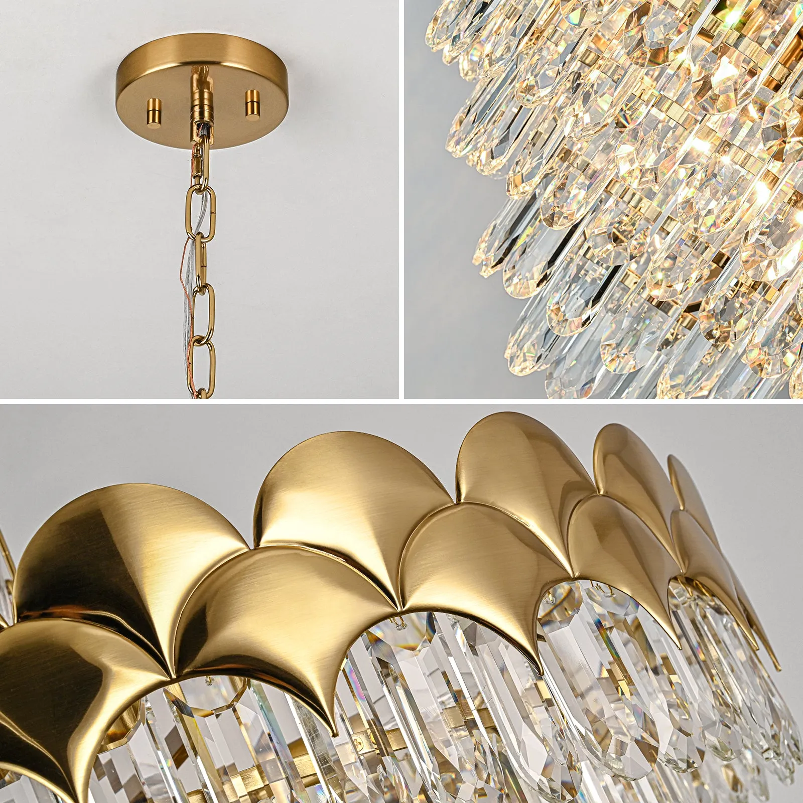 Glowlings 8-Light 24"Wide Luxury Round 6-Tiered Crystal Chandelier For Living Room