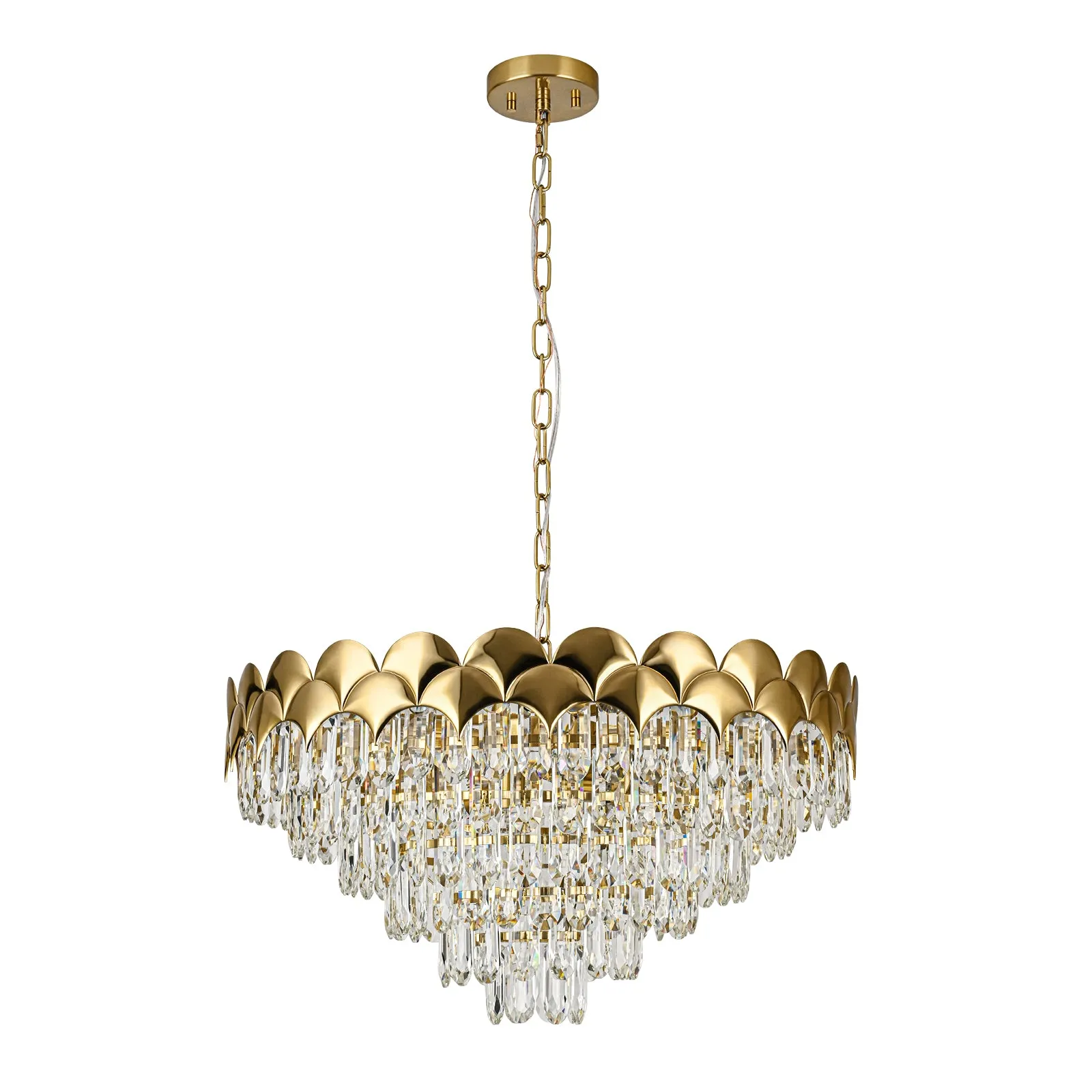 Glowlings 8-Light 24"Wide Luxury Round 6-Tiered Crystal Chandelier For Living Room