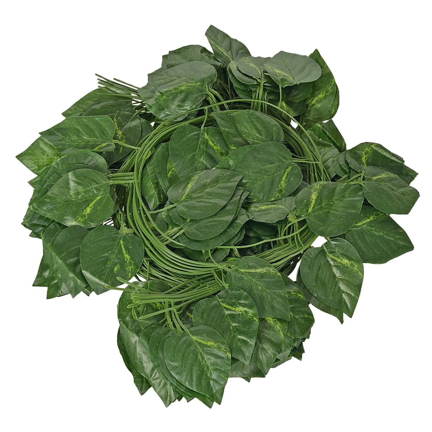 Go Hooked (Pack of 24 Creepers Artificial Garland Money Plant Leaf Creepers for Home Decoration, Party Décor (24 Creepers, 30 Leaves in 1 Creeper, 6 Foot Each), 10 Mm