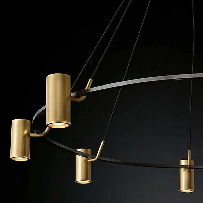 Gold Metal 8-Head Circle Chandelier: Contemporary Pendant Light for Living Room