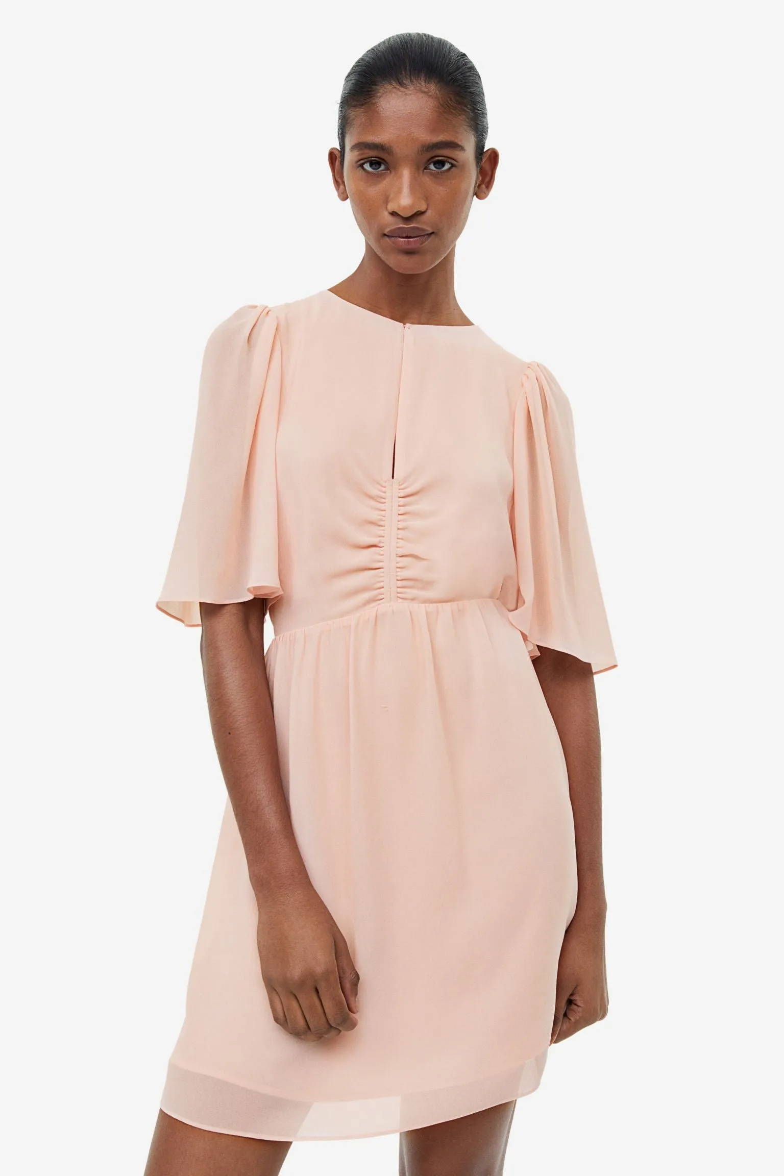 H&M Butterfly-sleeved dress, pink