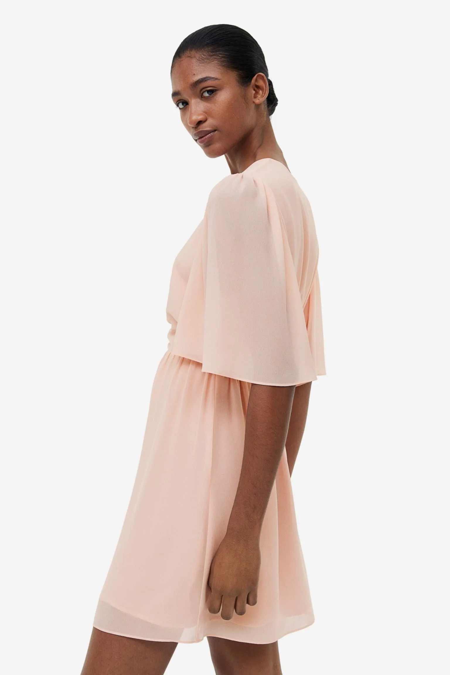 H&M Butterfly-sleeved dress, pink