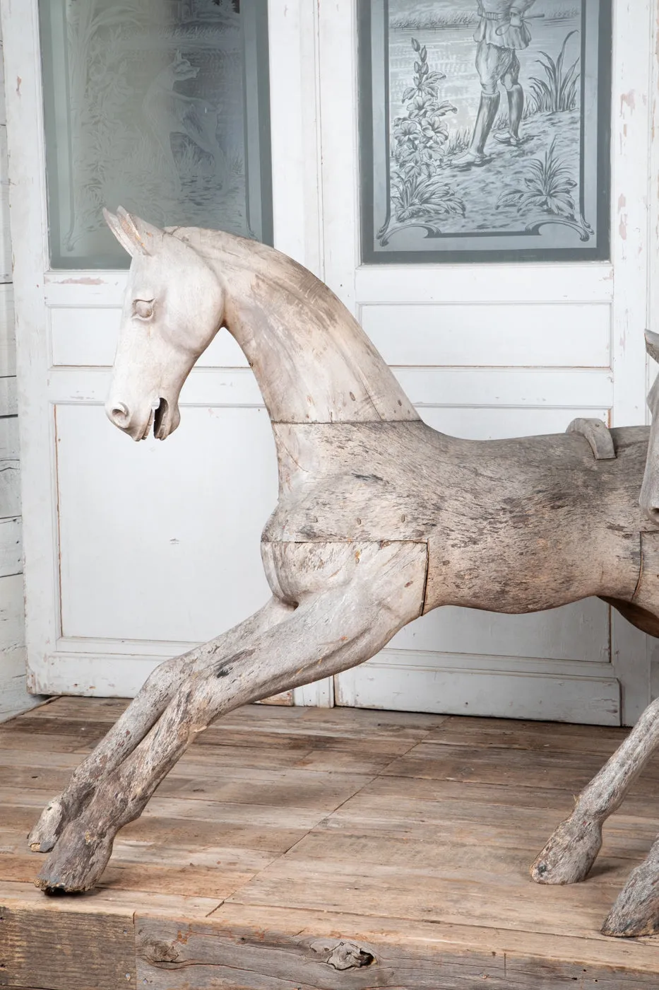 Hardwood Spanish Horse Sculptures Circa 1900