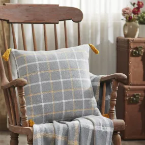 Harvest Blessings Woven Plaid Pillow 18x18"