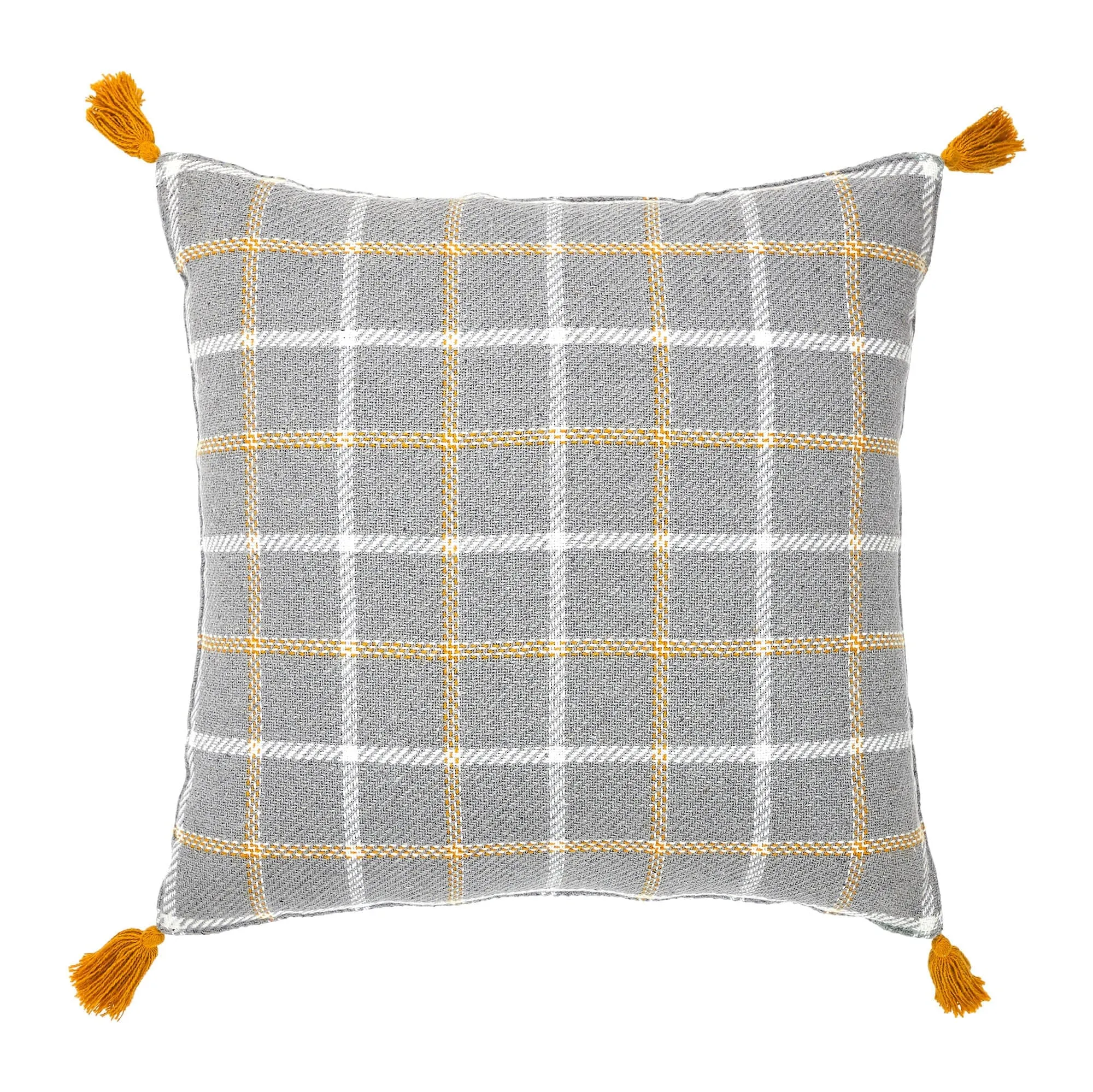 Harvest Blessings Woven Plaid Pillow 18x18"