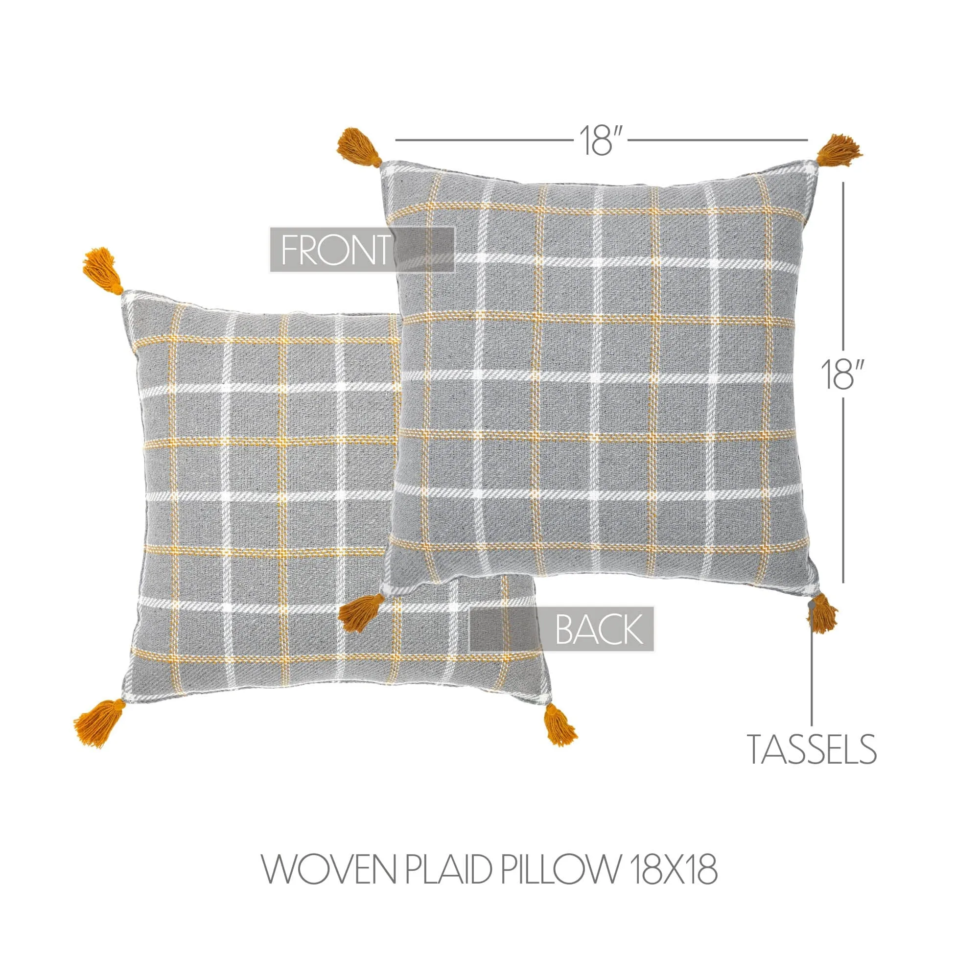Harvest Blessings Woven Plaid Pillow 18x18"
