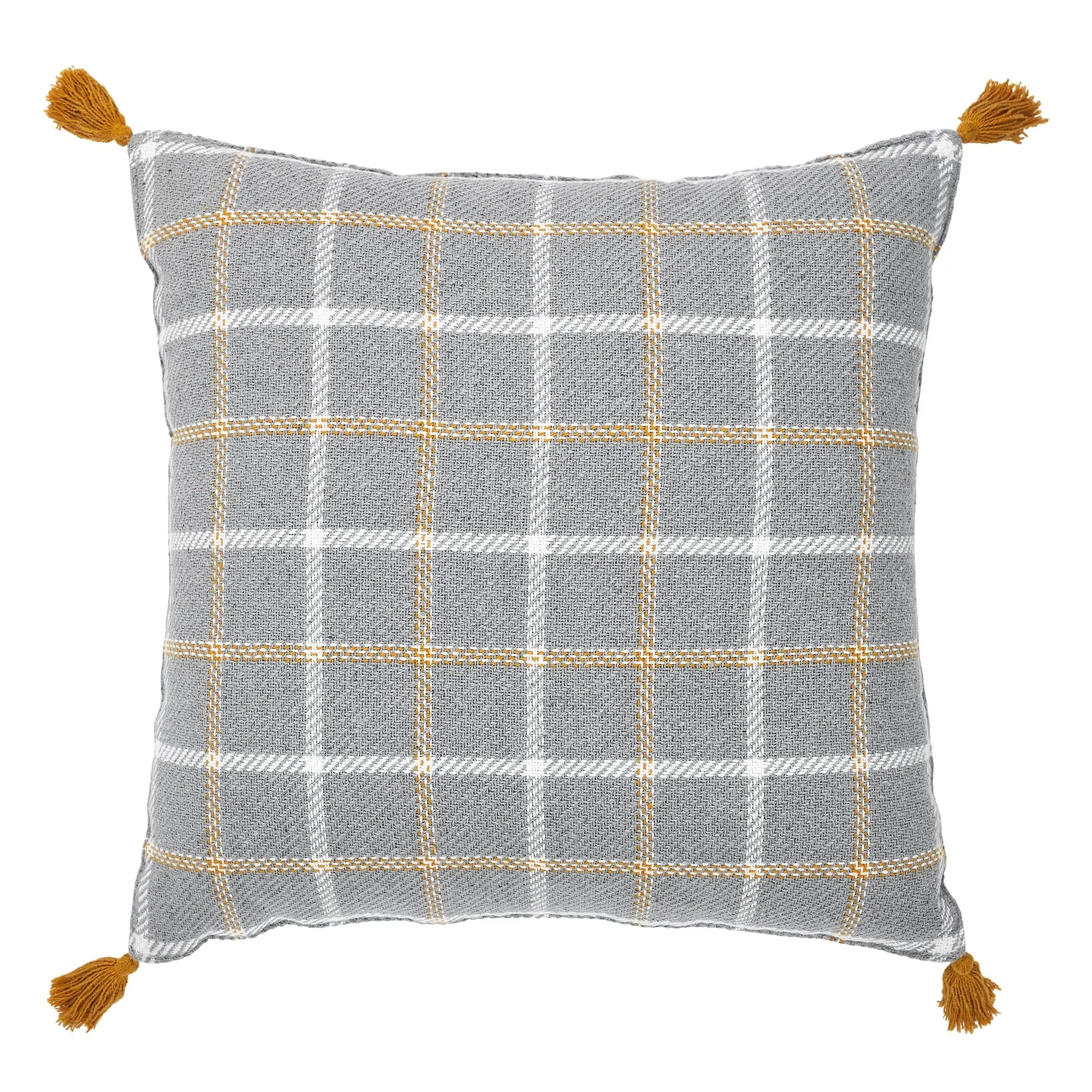 Harvest Blessings Woven Plaid Pillow 18x18"